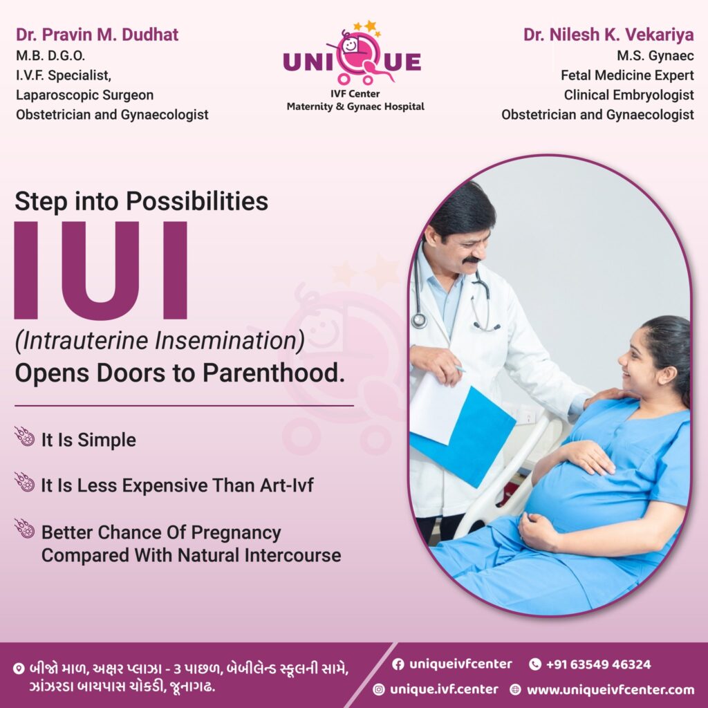 IUI treatment, best IVF center in Junagadh, fertility center in Junagadh, ICSI treatment in Junagadh, intrauterine insemination, infertility treatment, assisted reproductive technology, sperm insemination, ovulation monitoring, fertility specialist in Junagadh, pregnancy success rates, affordable fertility treatment, IVF treatment, male infertility, female infertility, fertility solutions